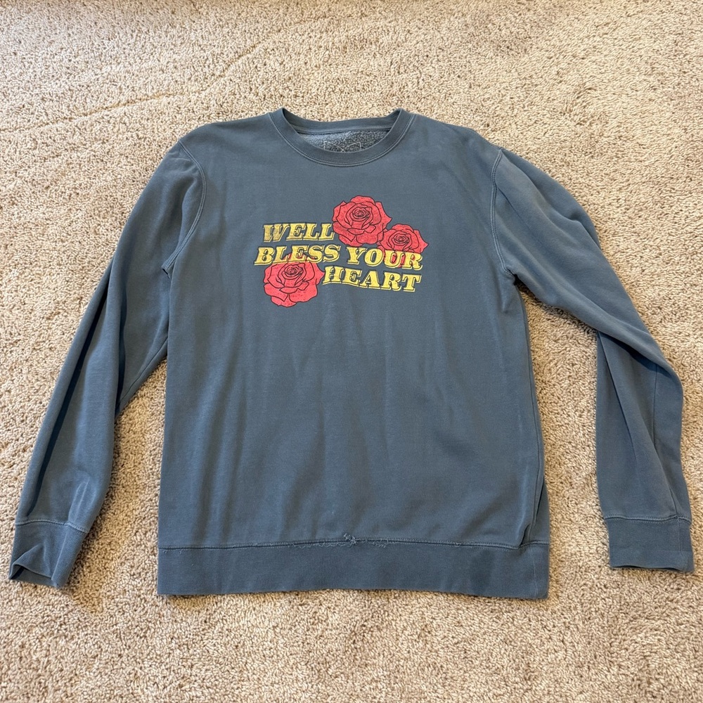 Living Fully Blue “Bless Your Heart” sweatshirt